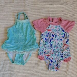 Bundle of 2 baby girl swimsuits 12 months